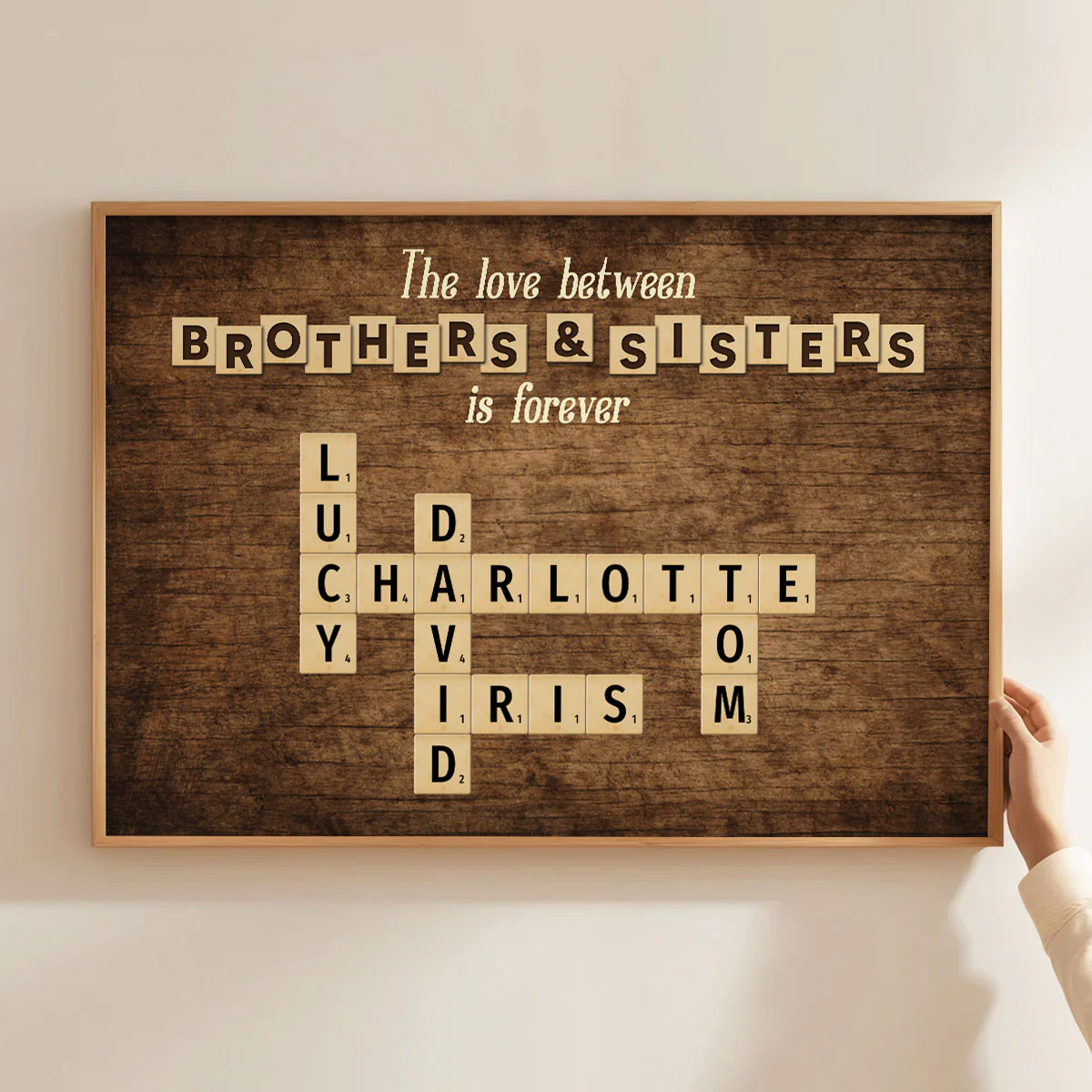 The Love Between Brothers Sisters Crossword Puzzle Art Personalized Poster - Image 5