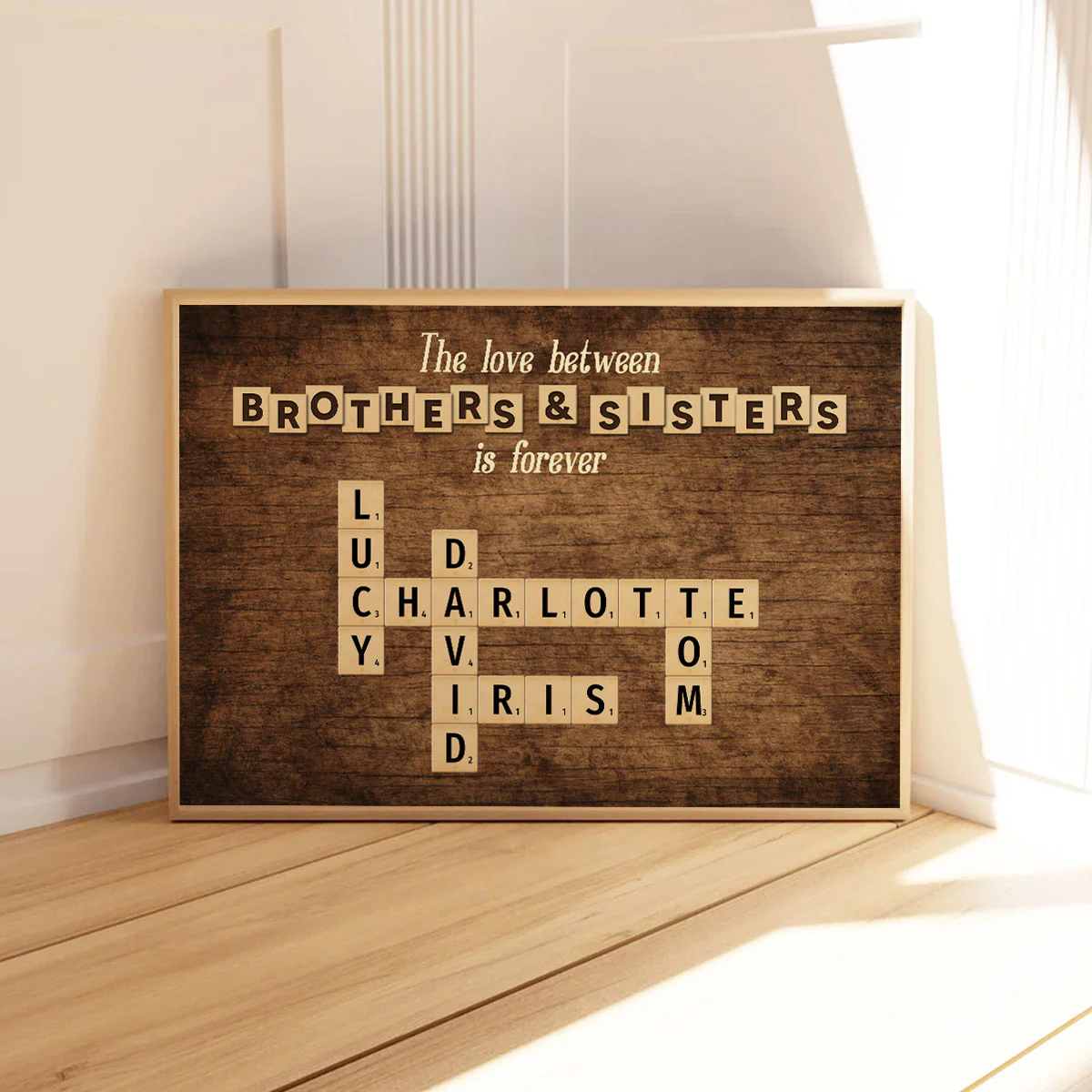 The Love Between Brothers Sisters Crossword Puzzle Art Personalized Poster - Image 6
