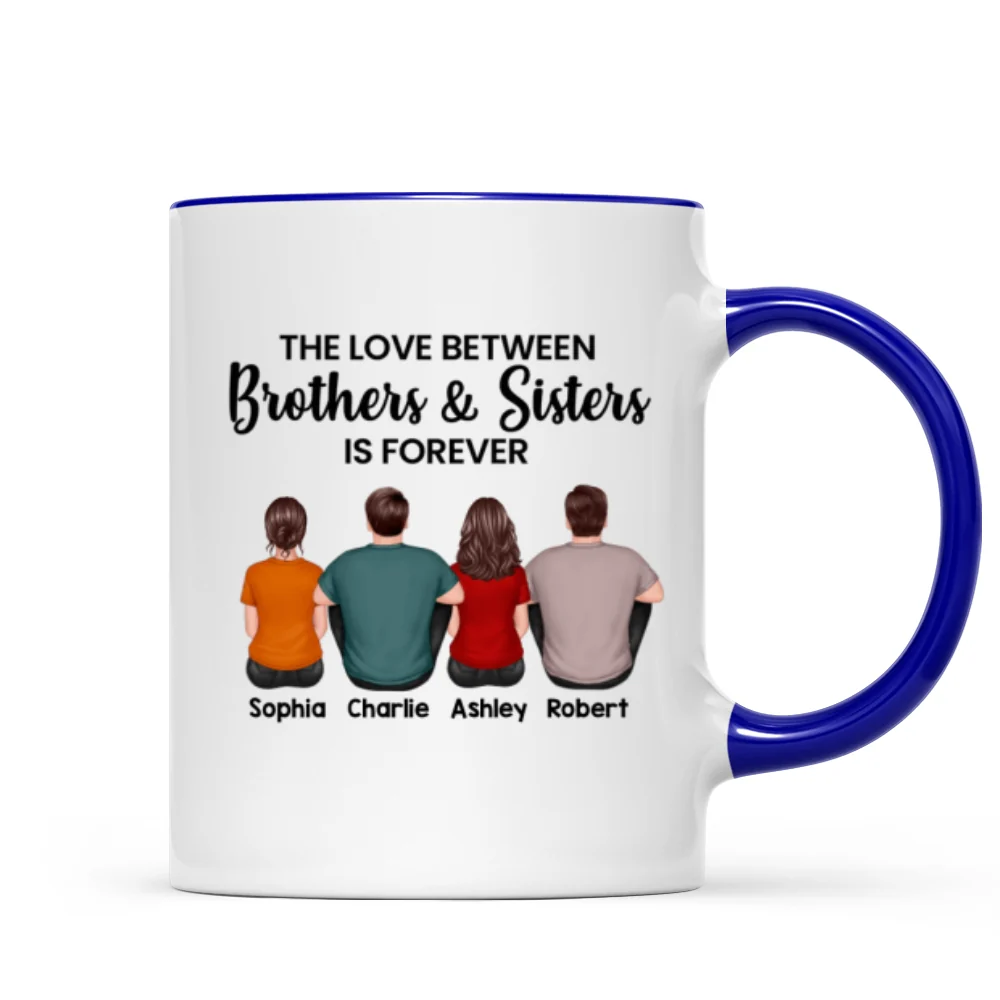 The Love Between Brothers Sisters Family Is Forever Back View Personalized Mug - Image 6