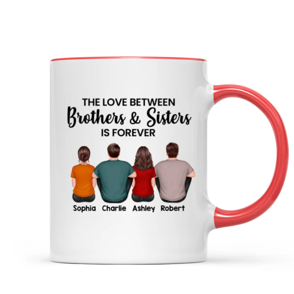 The Love Between Brothers Sisters Family Is Forever Back View Personalized Mug - Image 7