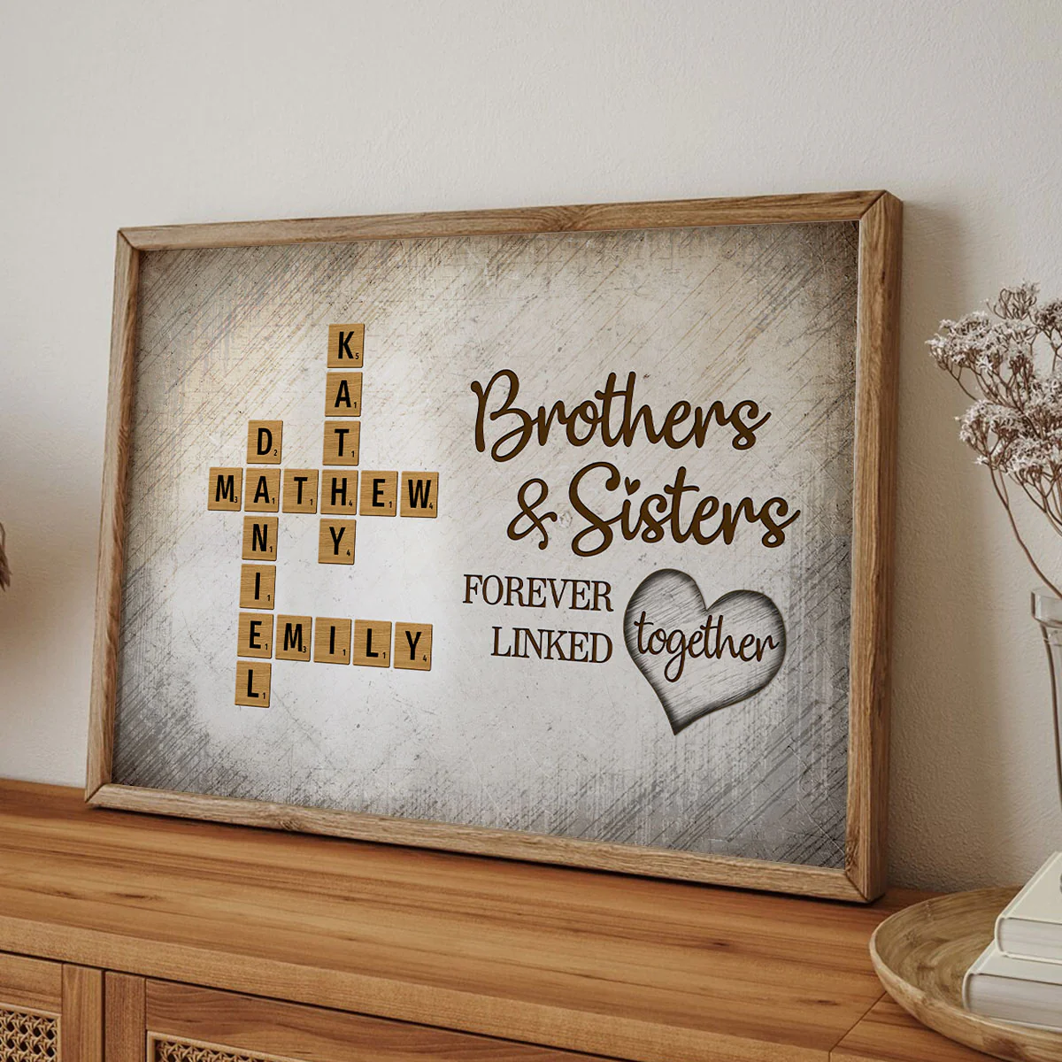 The Love Between Brothers & Sisters Knows No Distance Crossword Puzzle Art, Personalized Poster - Image 7