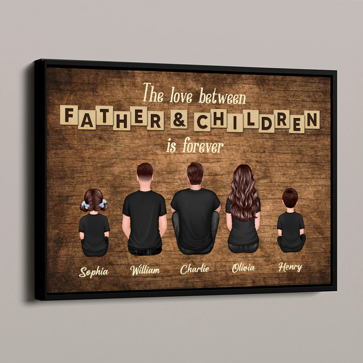 The Love Between Father & Daughters Sons Is Forever Rustic Personalized Poster, Heartfelt Gift For Dad - Image 3