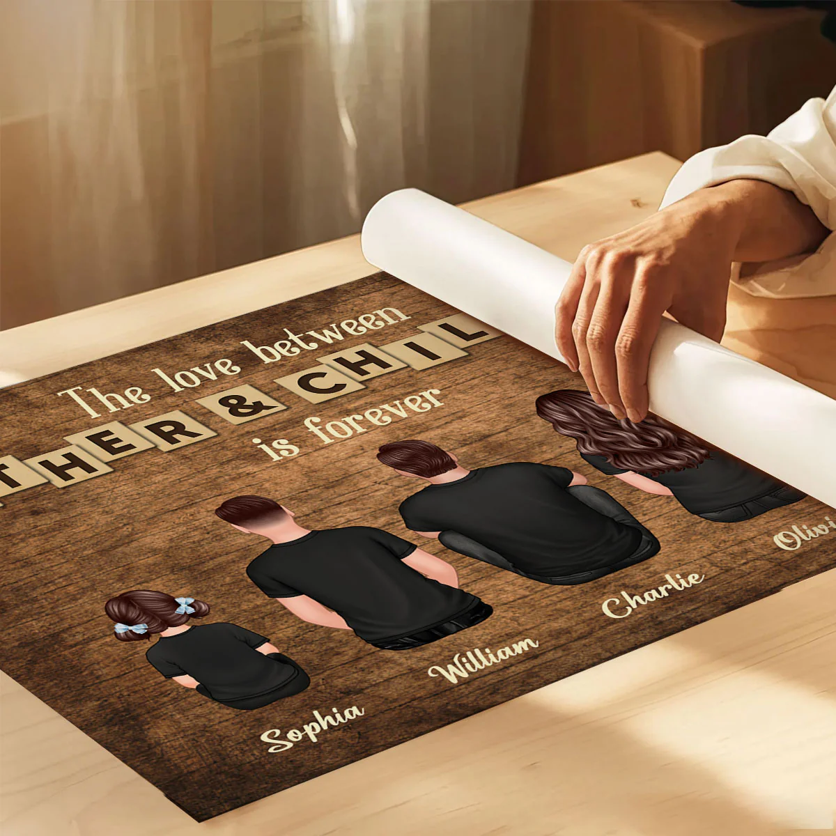 The Love Between Father & Daughters Sons Is Forever Rustic Personalized Poster, Heartfelt Gift For Dad - Image 5