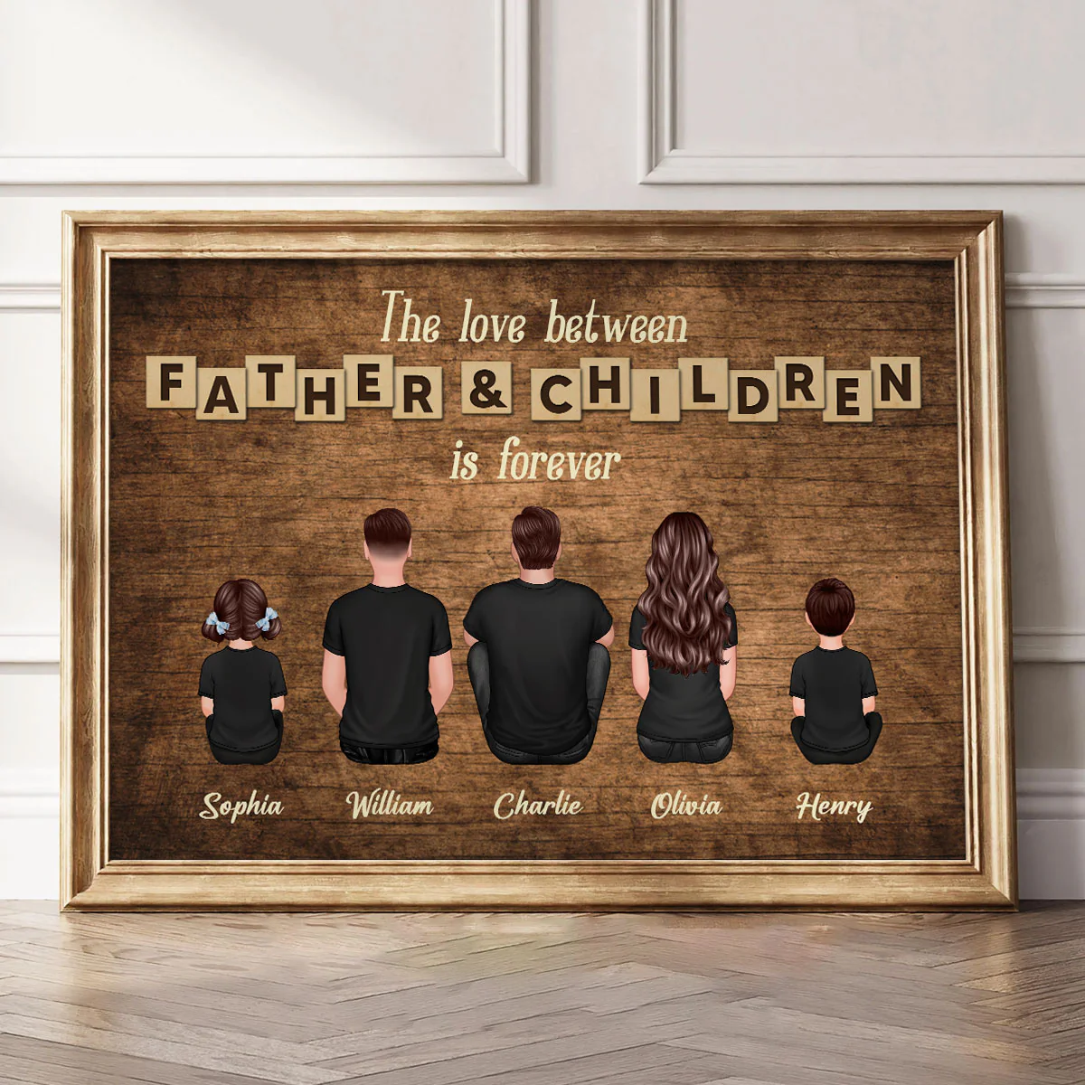 The Love Between Father & Daughters Sons Is Forever Rustic Personalized Poster, Heartfelt Gift For Dad - Image 6