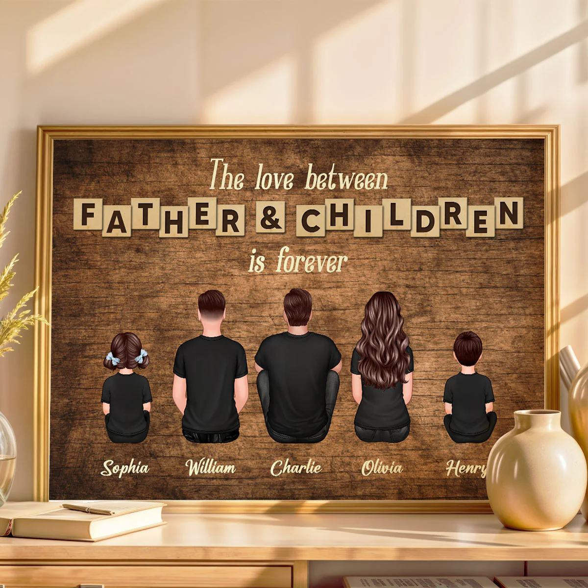 The Love Between Father & Daughters Sons Is Forever Rustic Personalized Poster, Heartfelt Gift For Dad - Image 8