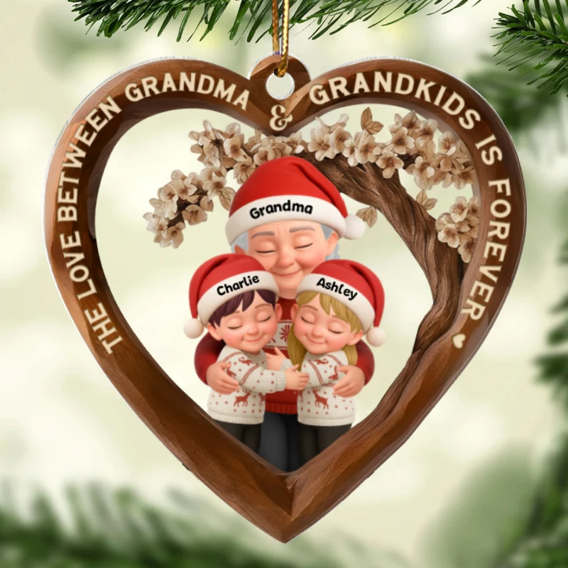 The Love Between Grandma & Grandkids is Forever - Personalized Acrylic Ornament - Christmas Gift for Grandma, Granddaughter, Grandson - Image 8