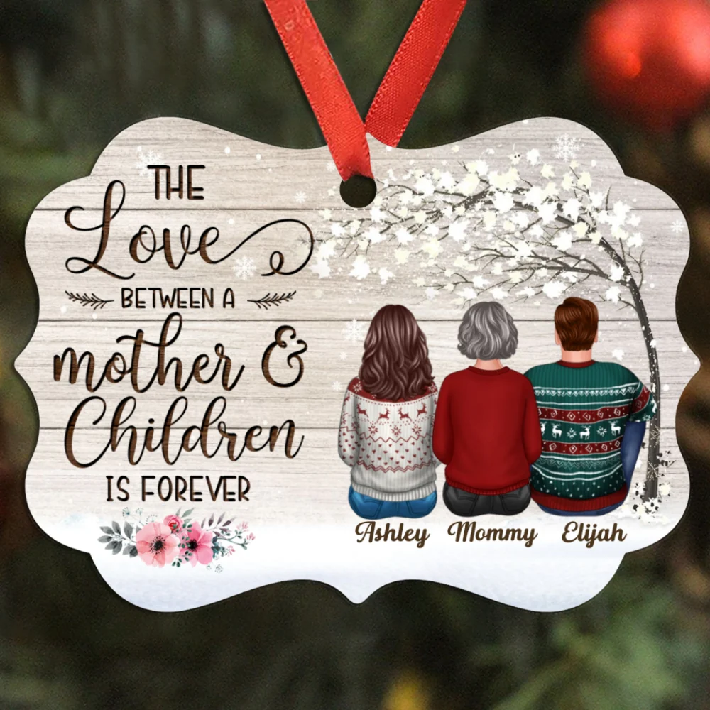 The Love Between Mother And Children Is Forever Personalized Christmas Ornament - Image 4