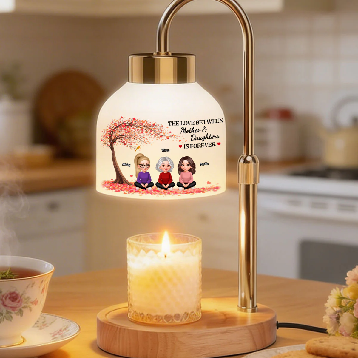 The Love Between Mother And Daughters Is Forever - Personalized Candle Warmer Lamp - Gift For Mom - Image 3