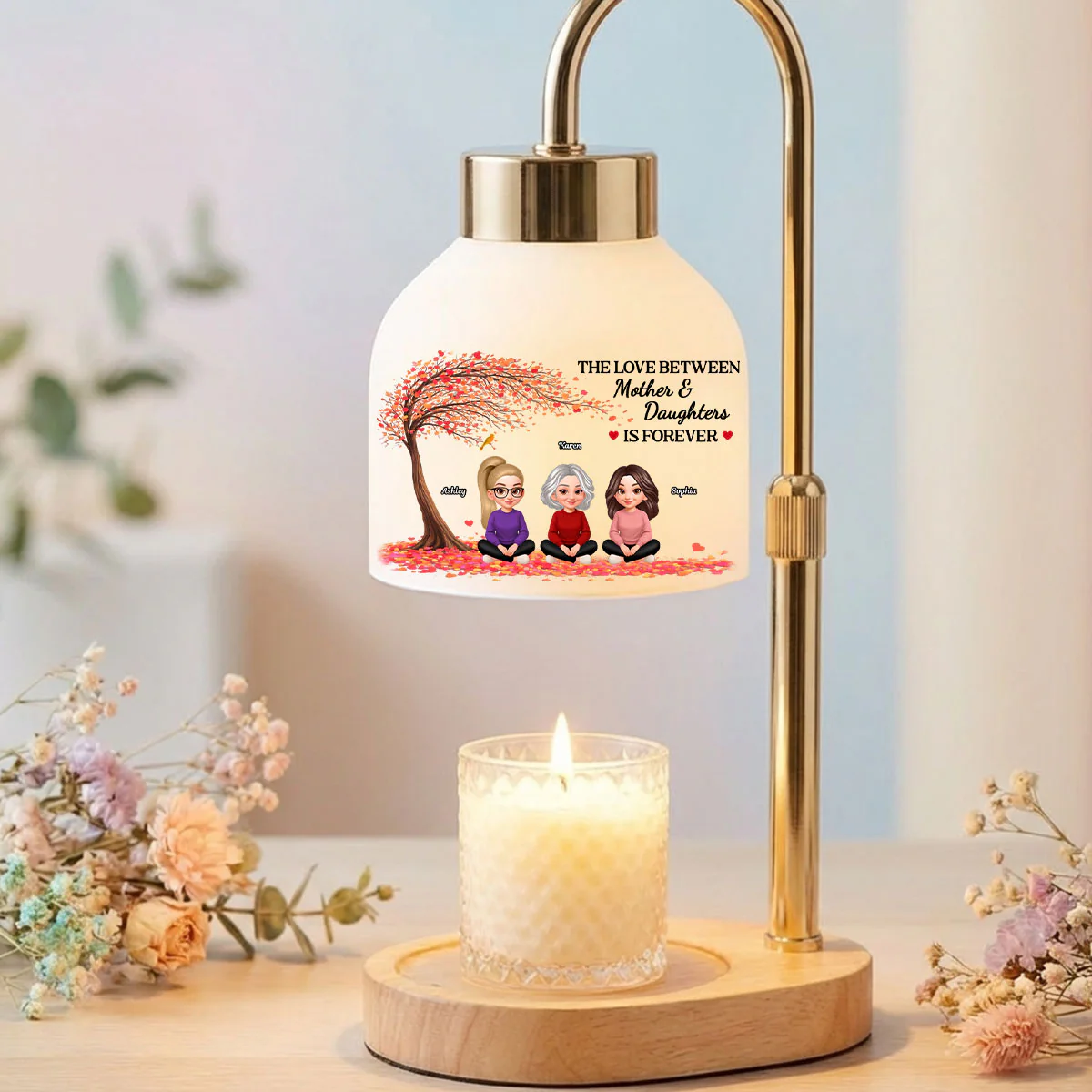 The Love Between Mother And Daughters Is Forever - Personalized Candle Warmer Lamp - Gift For Mom - Image 4