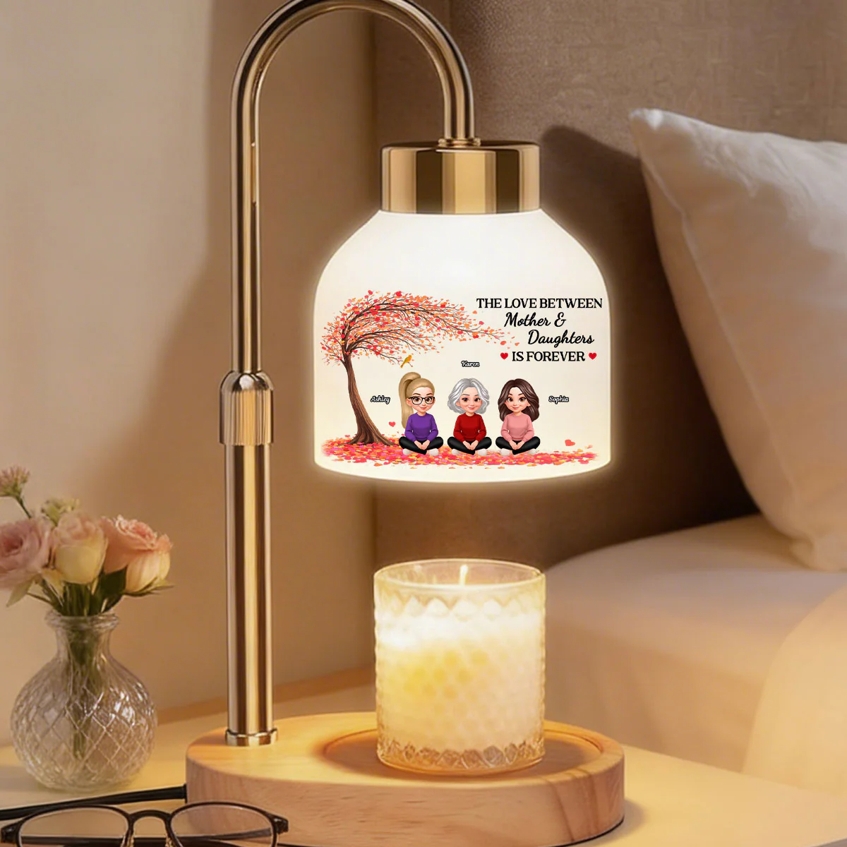 The Love Between Mother And Daughters Is Forever - Personalized Candle Warmer Lamp - Gift For Mom - Image 5