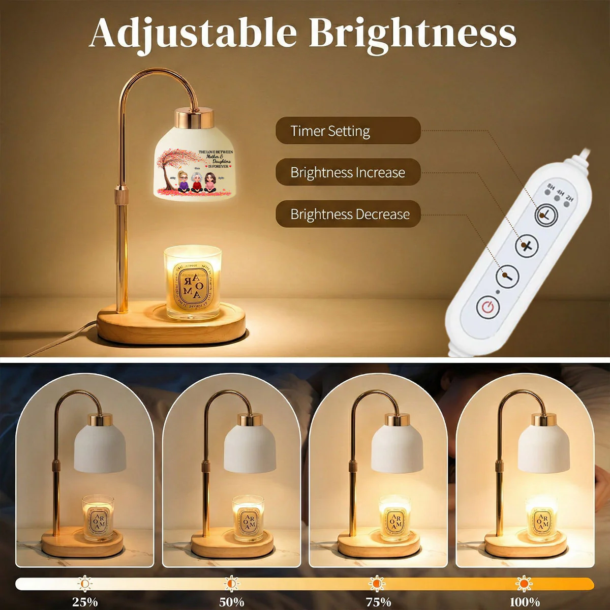 The Love Between Mother And Daughters Is Forever - Personalized Candle Warmer Lamp - Gift For Mom - Image 7