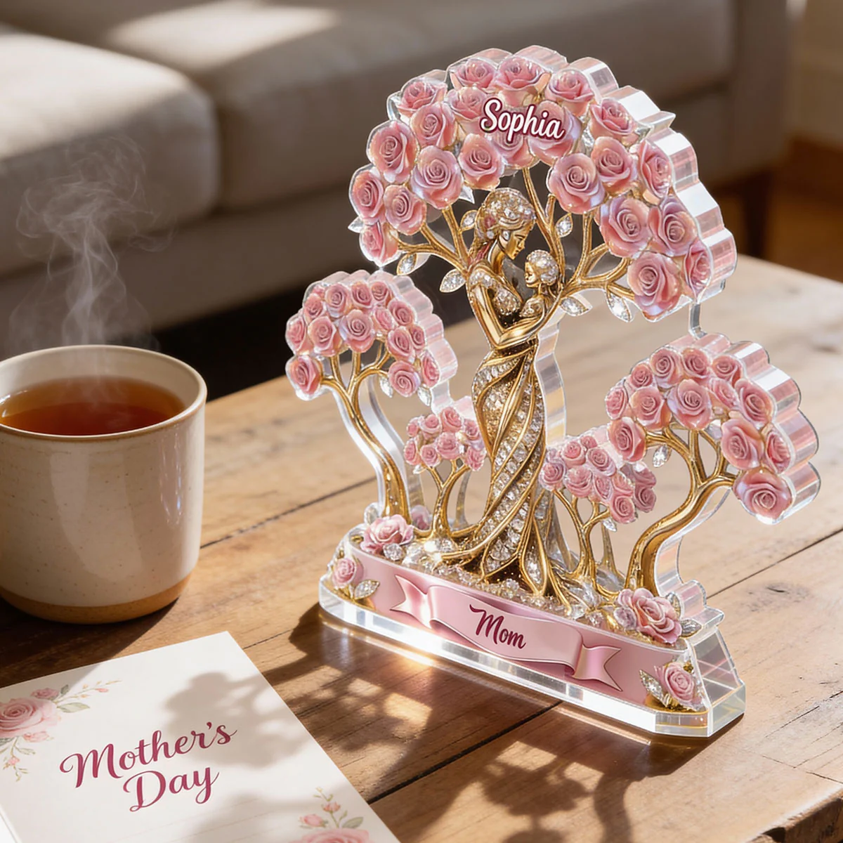 The Love Between Mother And Her Kids - Personalized Acrylic Block Plaque - Heartfelt Gift For Mom, Grandma - Image 5