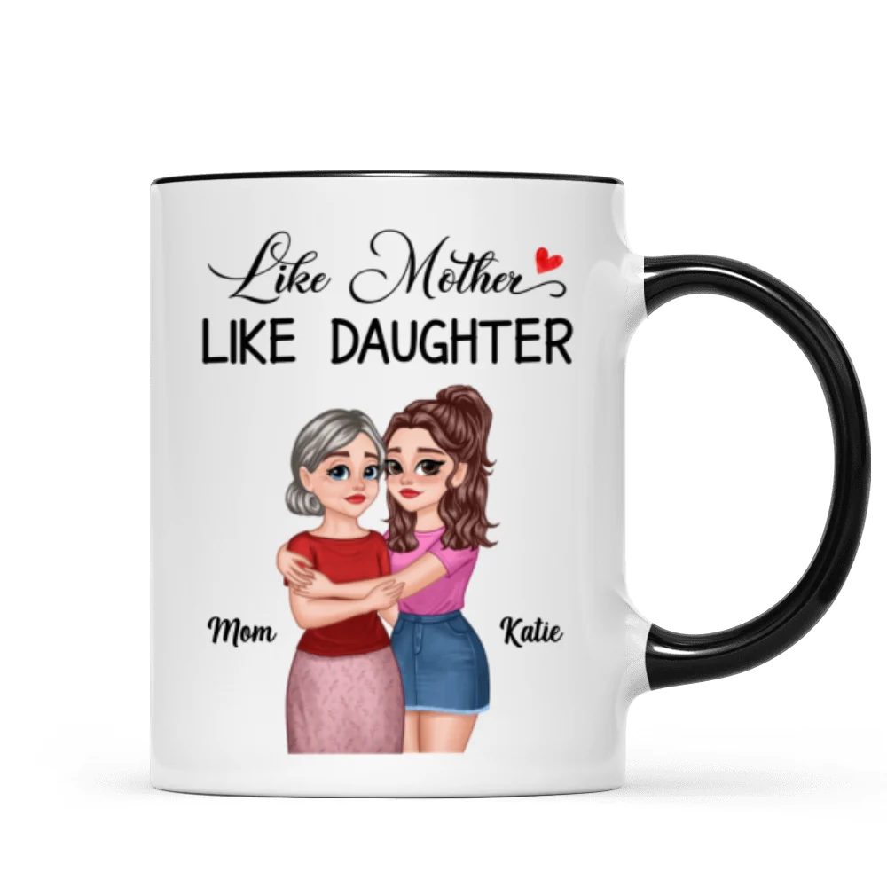 The Love Between Mother Daughter Hugging Cartoon Personalized Mug - Image 5