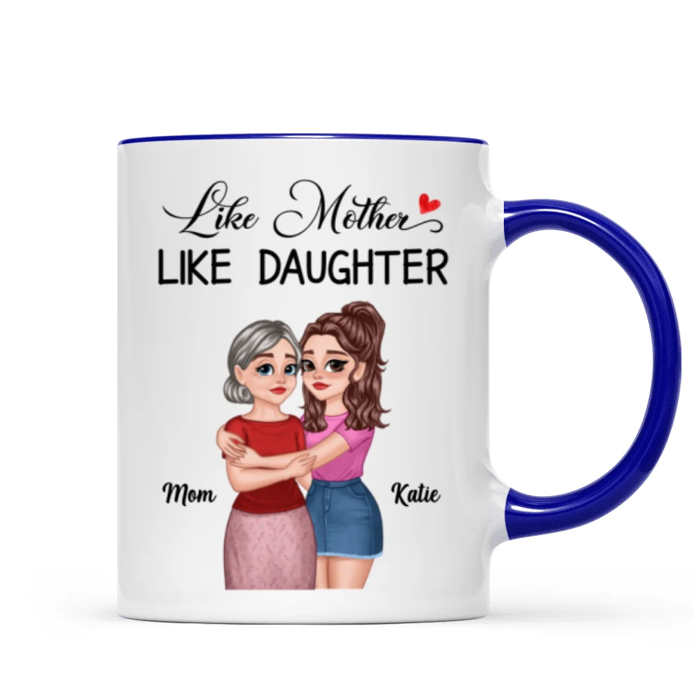The Love Between Mother Daughter Hugging Cartoon Personalized Mug - Image 6