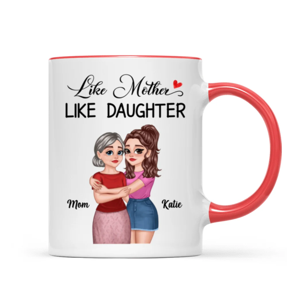 The Love Between Mother Daughter Hugging Cartoon Personalized Mug - Image 7