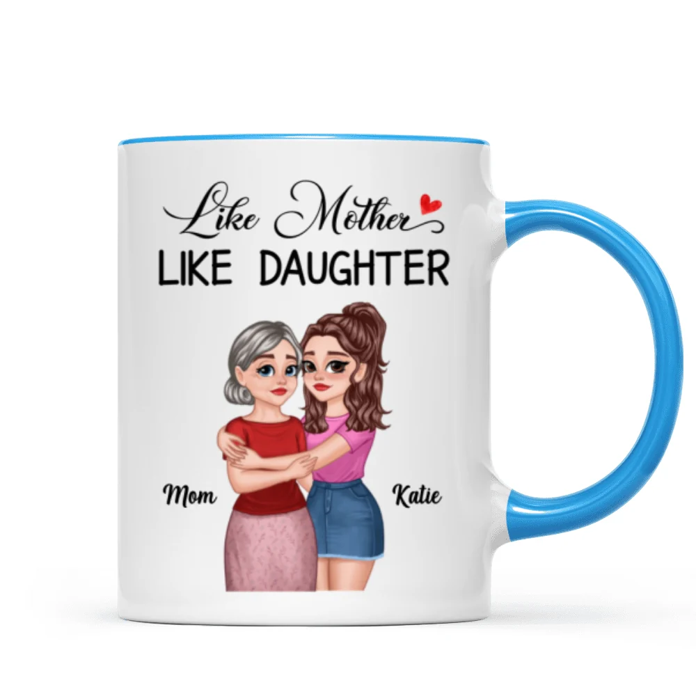 The Love Between Mother Daughter Hugging Cartoon Personalized Mug - Image 8
