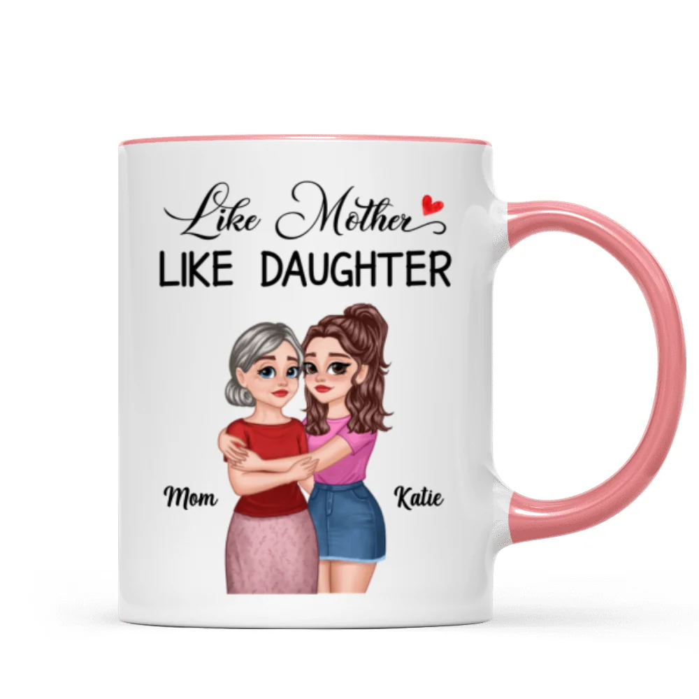 The Love Between Mother Daughter Hugging Cartoon Personalized Mug - Image 9