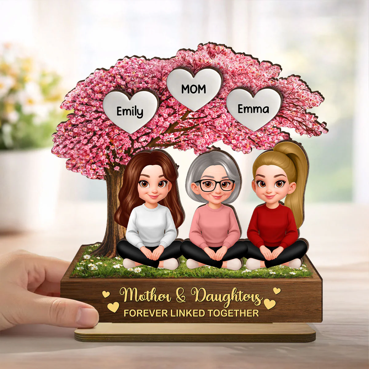 The Love Between Mother & Daughter is Forever - Personalized 2-Layered Wooden Plaque - Heartfelt Gift for Mom - Image 4