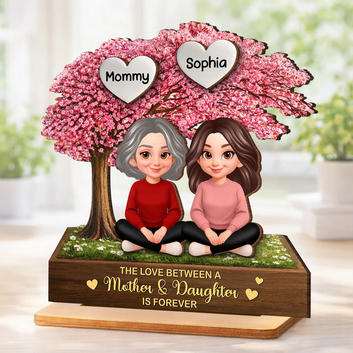 The Love Between Mother & Daughter is Forever - Personalized 2-Layered Wooden Plaque - Heartfelt Gift for Mom - Image 5