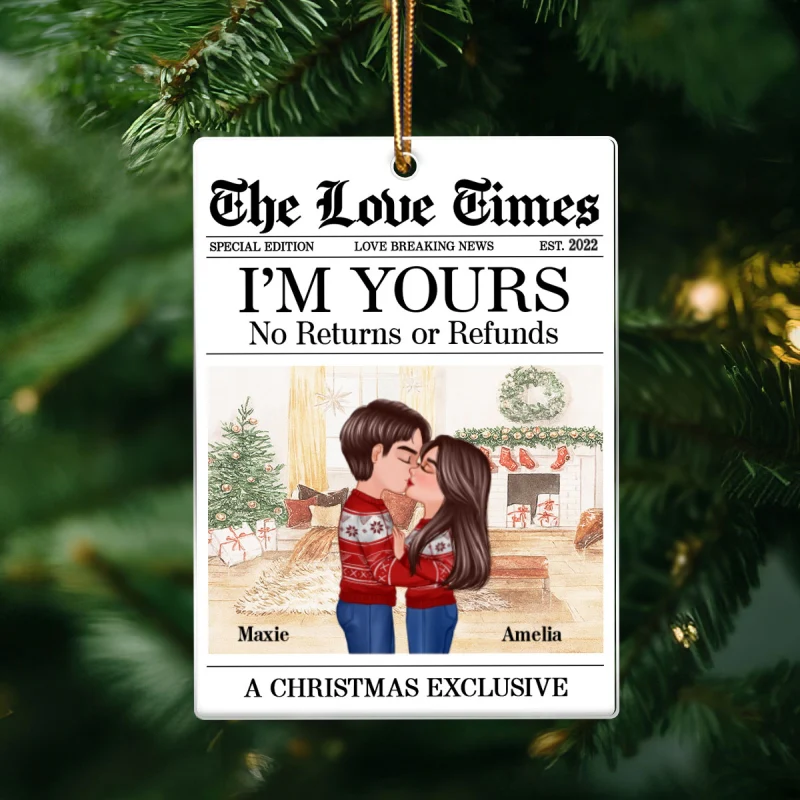 The Love Time Couple Kissing - Personalized Acrylic Ornament - Heartfelt Christmas Gift for him, Gift for her - Image 8