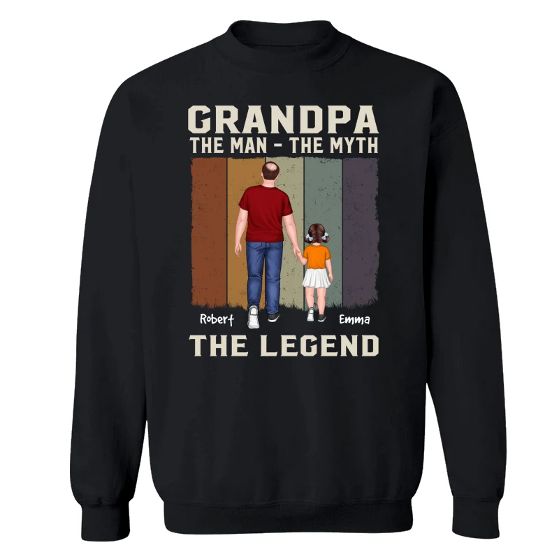 The Man The Myth The Legend Grandpa Dad Walking Back View Personalized Shirt - Image 14