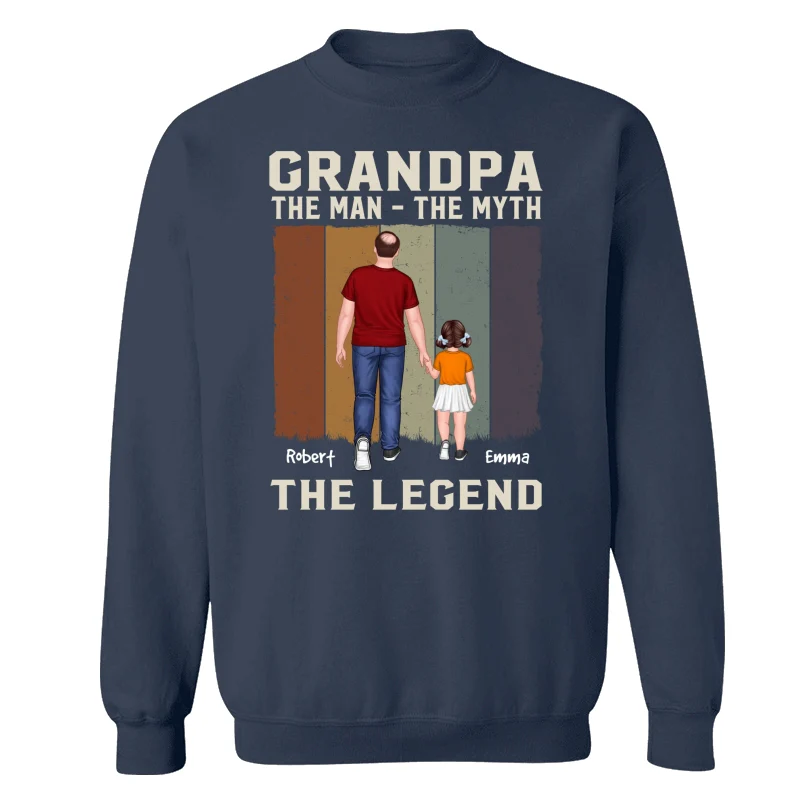 The Man The Myth The Legend Grandpa Dad Walking Back View Personalized Shirt - Image 15
