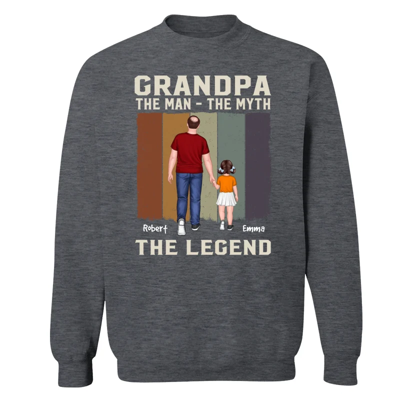 The Man The Myth The Legend Grandpa Dad Walking Back View Personalized Shirt - Image 16