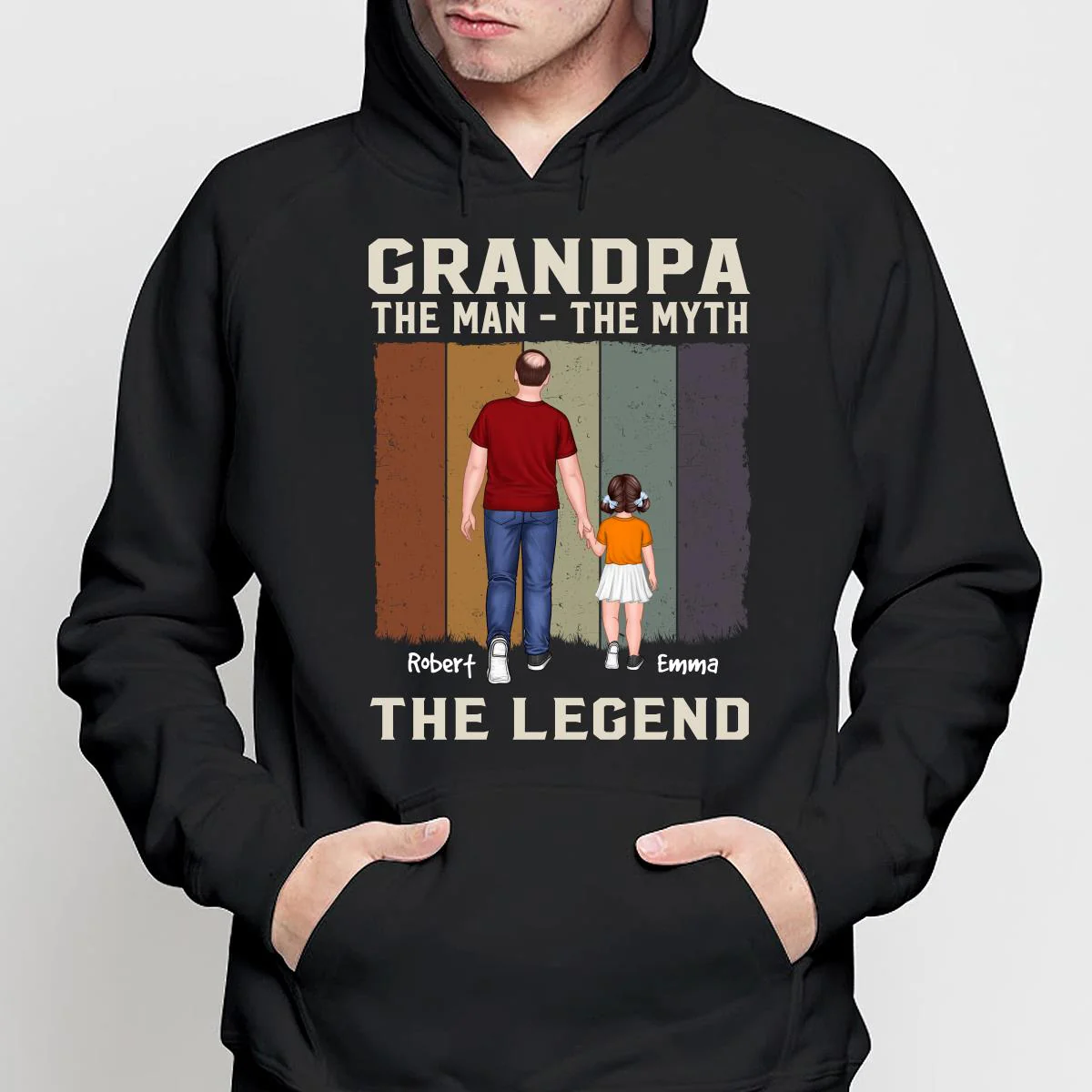 The Man The Myth The Legend Grandpa Dad Walking Back View Personalized Shirt - Image 4