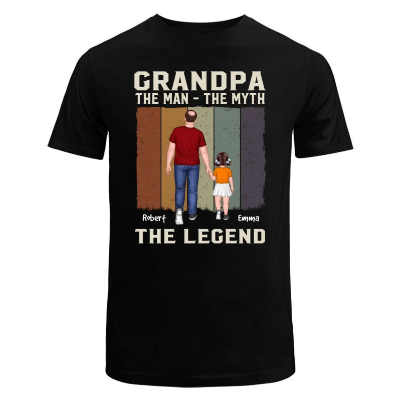 The Man The Myth The Legend Grandpa Dad Walking Back View Personalized Shirt - Image 5