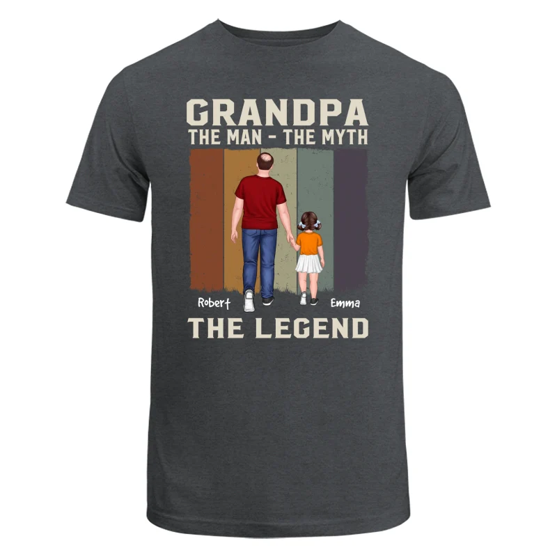 The Man The Myth The Legend Grandpa Dad Walking Back View Personalized Shirt - Image 7