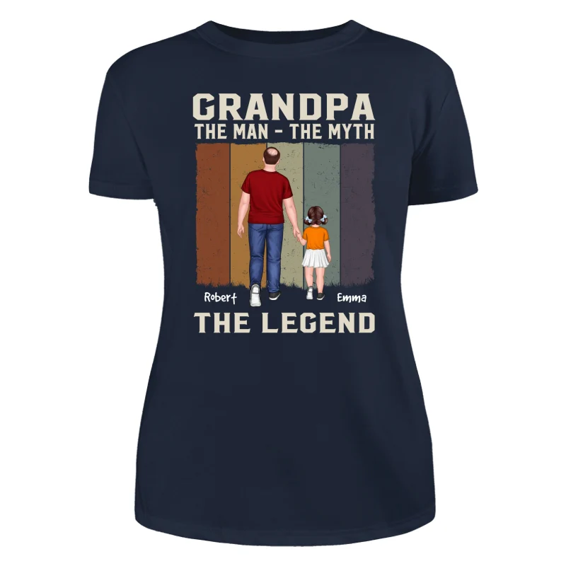 The Man The Myth The Legend Grandpa Dad Walking Back View Personalized Shirt - Image 9