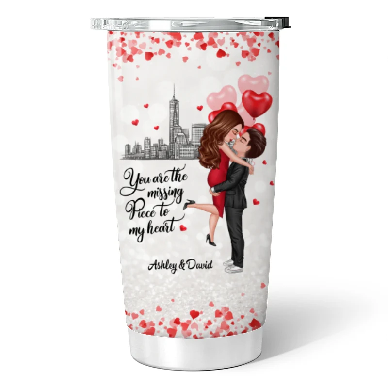 The Missing Piece To My Heart Couple Personalized Tumbler - Image 5