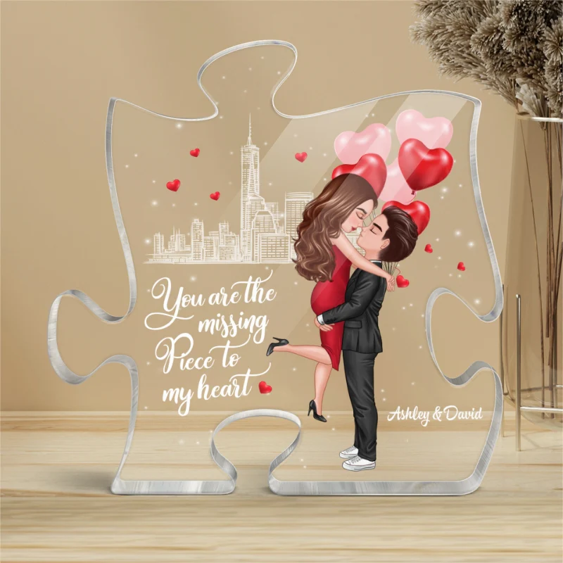 The Missing Piece To My Heart Personalized Puzzle Acrylic Plaque - Image 3