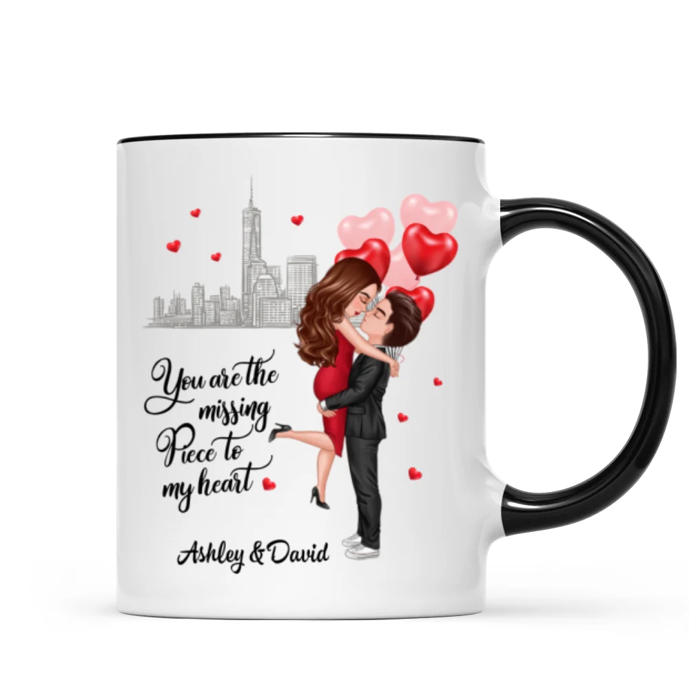 The Missing Piece To My Heart Valentine‘s Day Gift For Him, Gift For Her Personalized Mug - Image 5