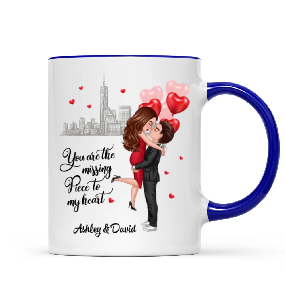 The Missing Piece To My Heart Valentine‘s Day Gift For Him, Gift For Her Personalized Mug - Image 6