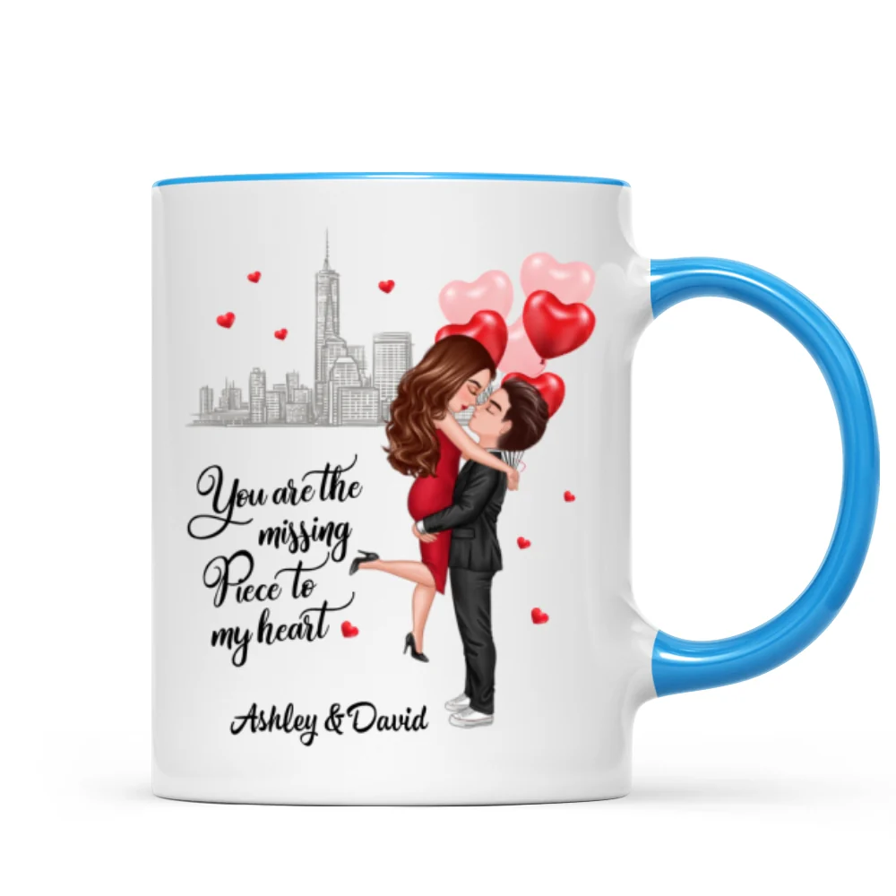 The Missing Piece To My Heart Valentine‘s Day Gift For Him, Gift For Her Personalized Mug - Image 8