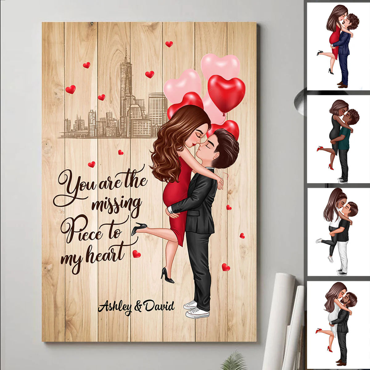 The Missing Piece To My Heart Valentine‘s Day Gift For Him, Gift For Her Personalized PosterThe Missing Piece To My Heart Valentine‘s Day Gift For Him, Gift For Her Personalized Poster - Image 2