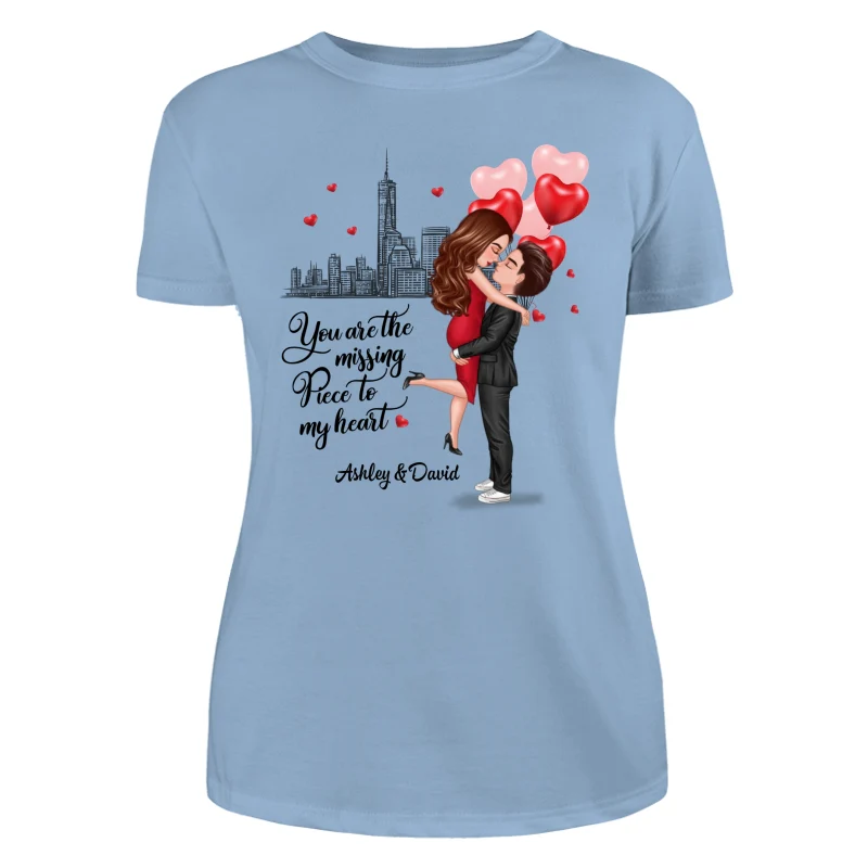 The Missing Piece To My Heart Valentine‘s Day Gift For Him, Gift For Her Personalized Shirt - Image 12