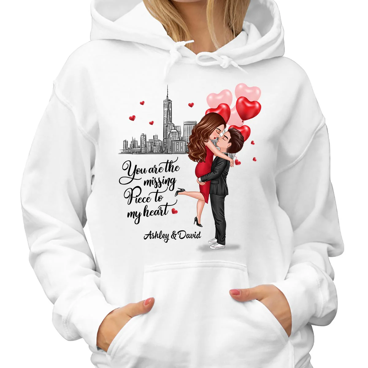 The Missing Piece To My Heart Valentine‘s Day Gift For Him, Gift For Her Personalized Shirt - Image 4