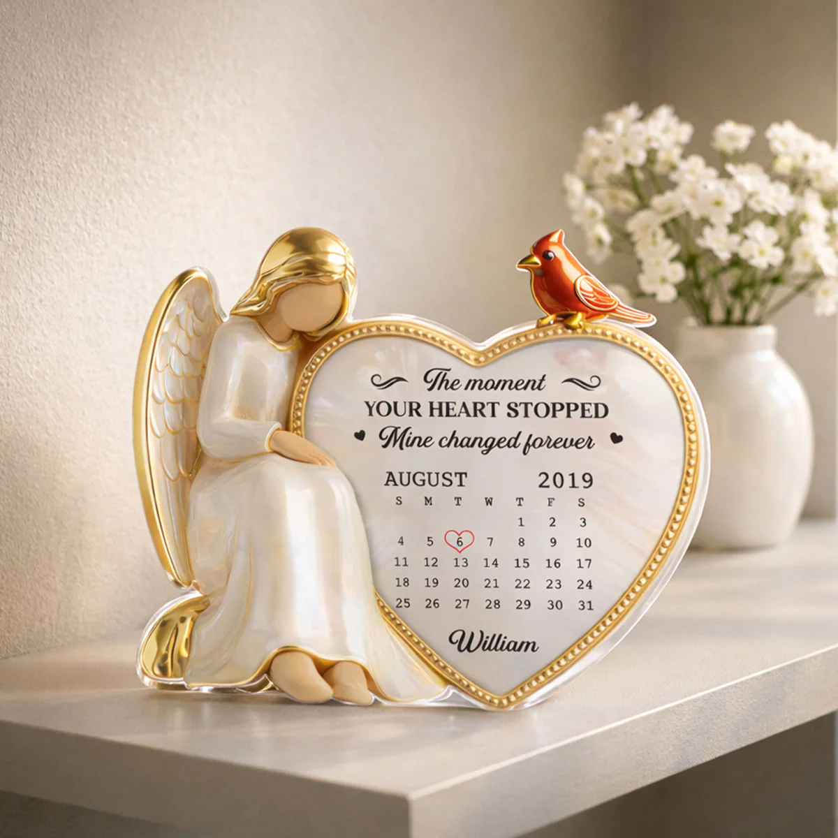 The Moment Your Heart Stopped Mine Changed Forever - Personalized Acrylic Block Plaque - Heartfelt Memorial Remembrance Keepsake - Image 2