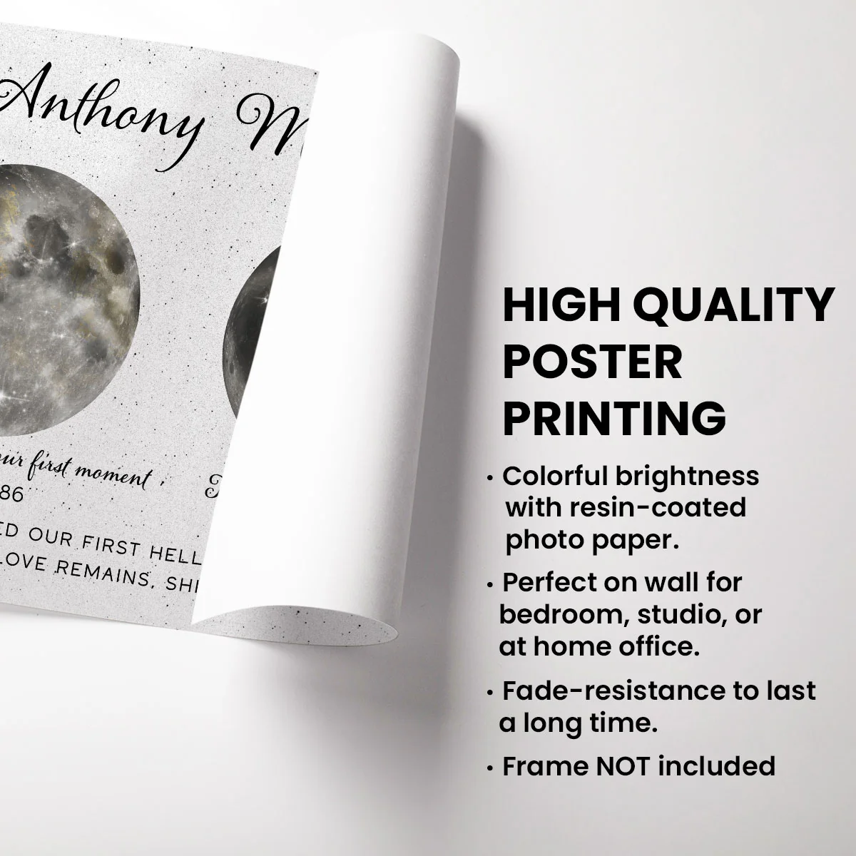 The Moon Witnessed Our First Hello And Our Hardest Goodbye Memorial Golden Dust Moon Phase Personalized Poster - Image 7
