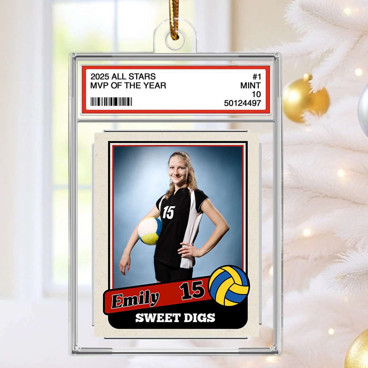 The MVP Sport Custom Photo Trading Card Style - Personalized Acrylic Ornament - Christmas Gift For Teenage, Kid - Image 5
