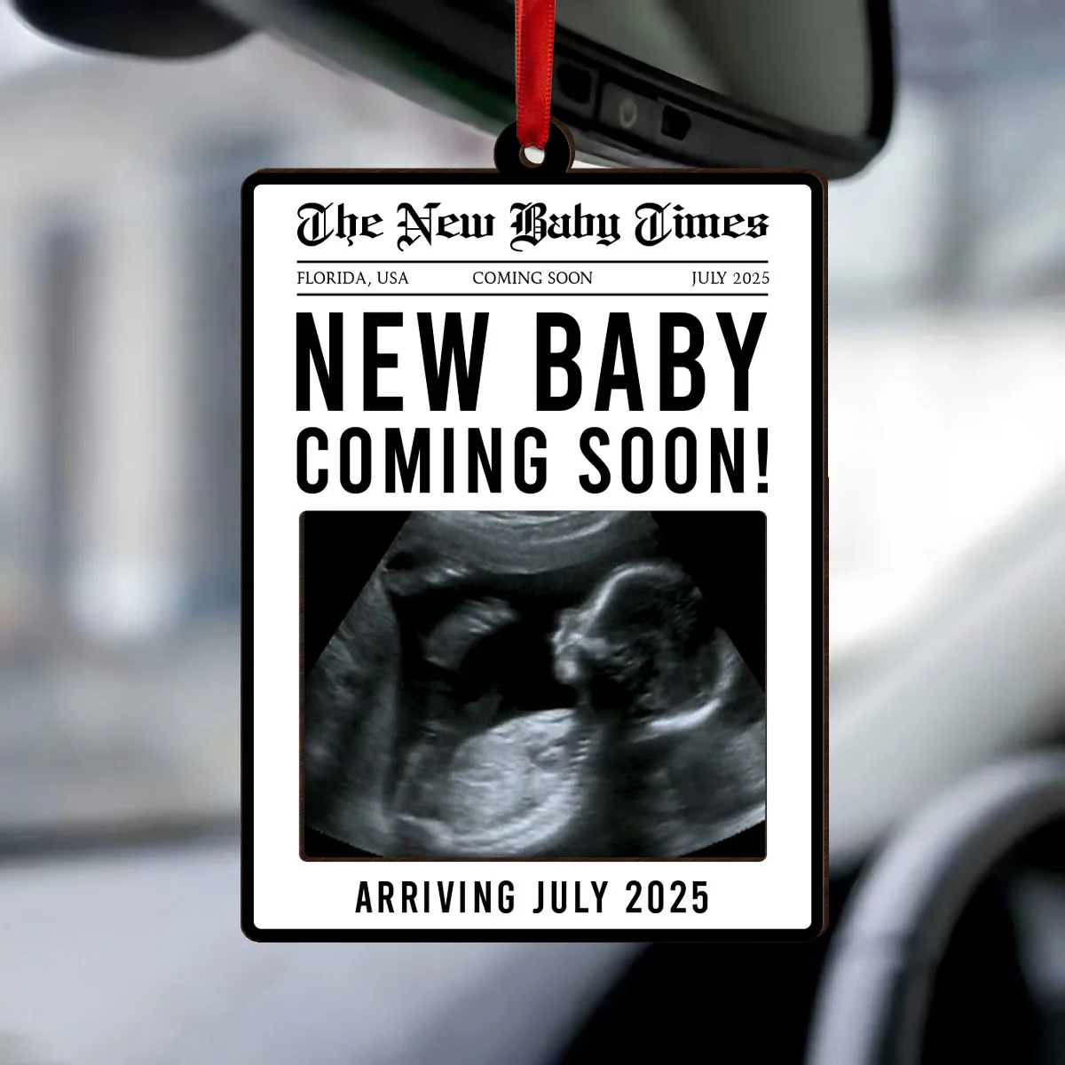 The New Baby Times Personalized Photo Frame Ornament, Unique Pregnancy Announcement, Baby First Christmas, Gift For New Mom, New Dad