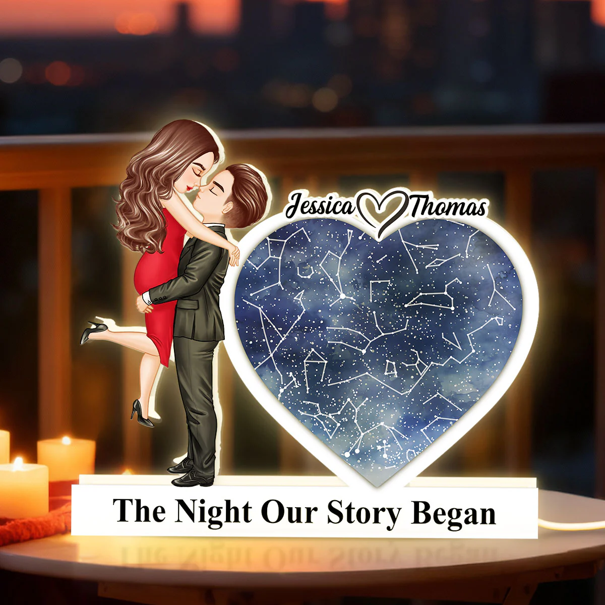 The Night Our Story Began - Personalized Light Box - Gift for Couple - Image 4