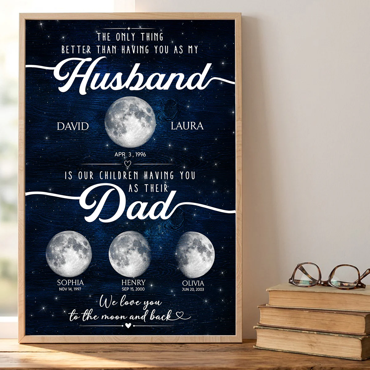 The Only Thing Better Custom Moon Phase by Date - Personalized Poster - Father's Day Gift for Dad, Husband - Image 6