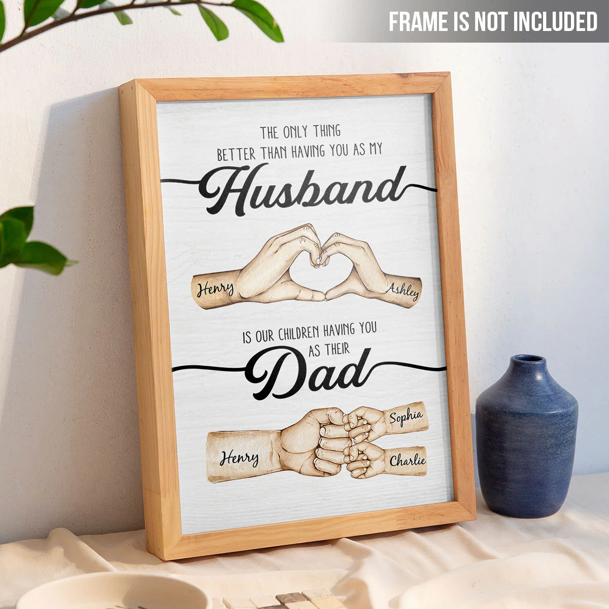 The Only Thing Better Husband Dad Hands - Personalized Poster - Gift For Dad, Gift For Husband, Gift For Grandpa - Image 4