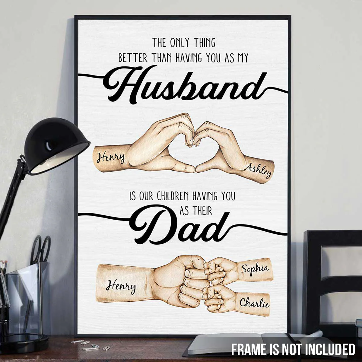 The Only Thing Better Husband Dad Hands - Personalized Poster - Gift For Dad, Gift For Husband, Gift For Grandpa - Image 6