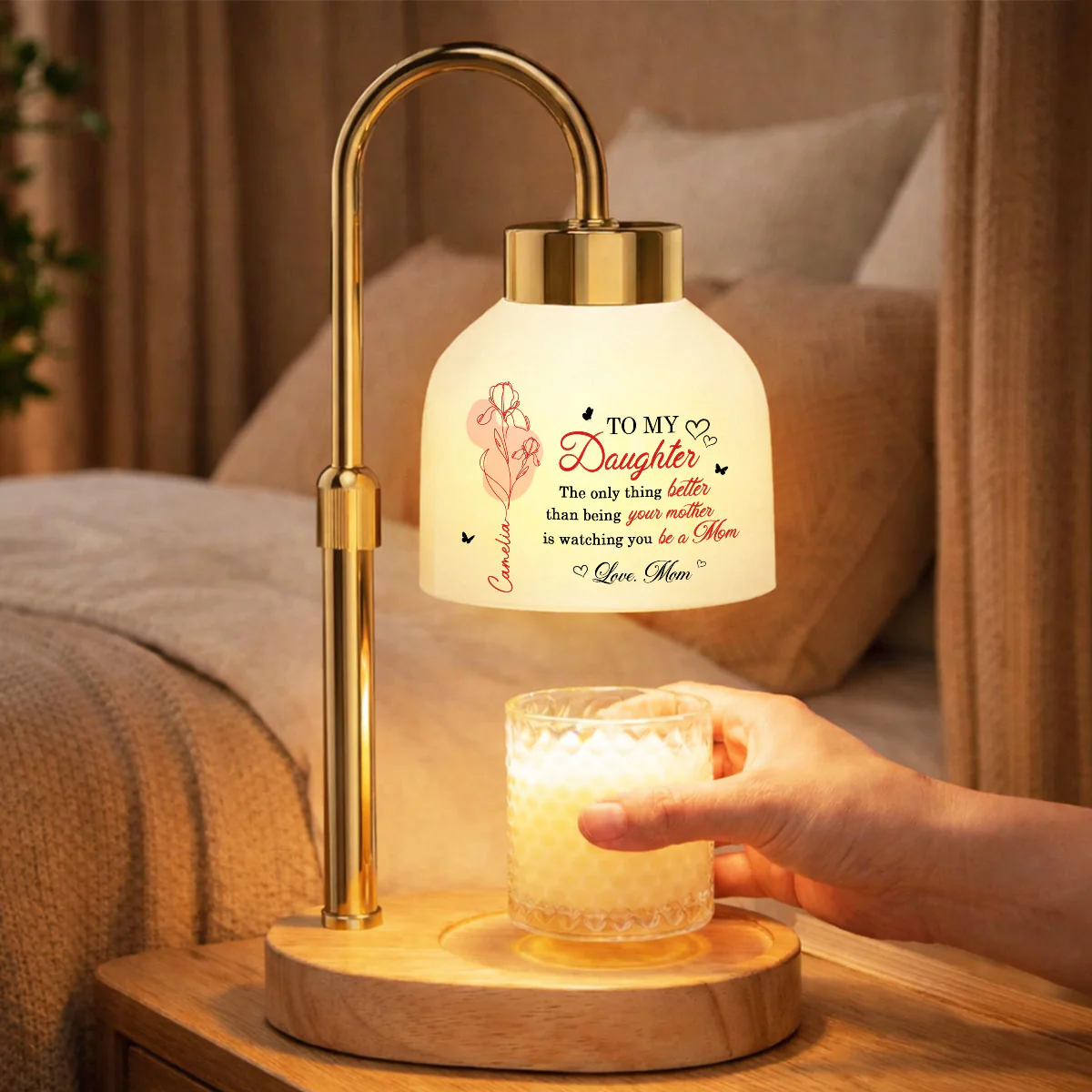 The Only Thing Better is Watching You Be a Mom - Personalized Candle Warmer Lamp - Custom Birth Month Flower, Heartfelt Mother's Day Gift for Daughter - Image 4
