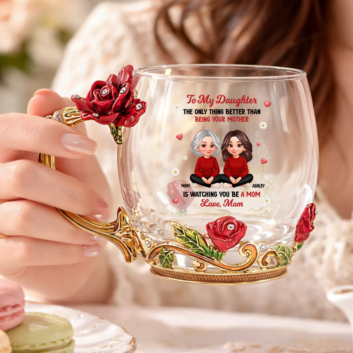 The Only Thing Better Than Being Your Mom - Personalized Enamel Flower Tea Cup - Mother's Day Gift - Image 2
