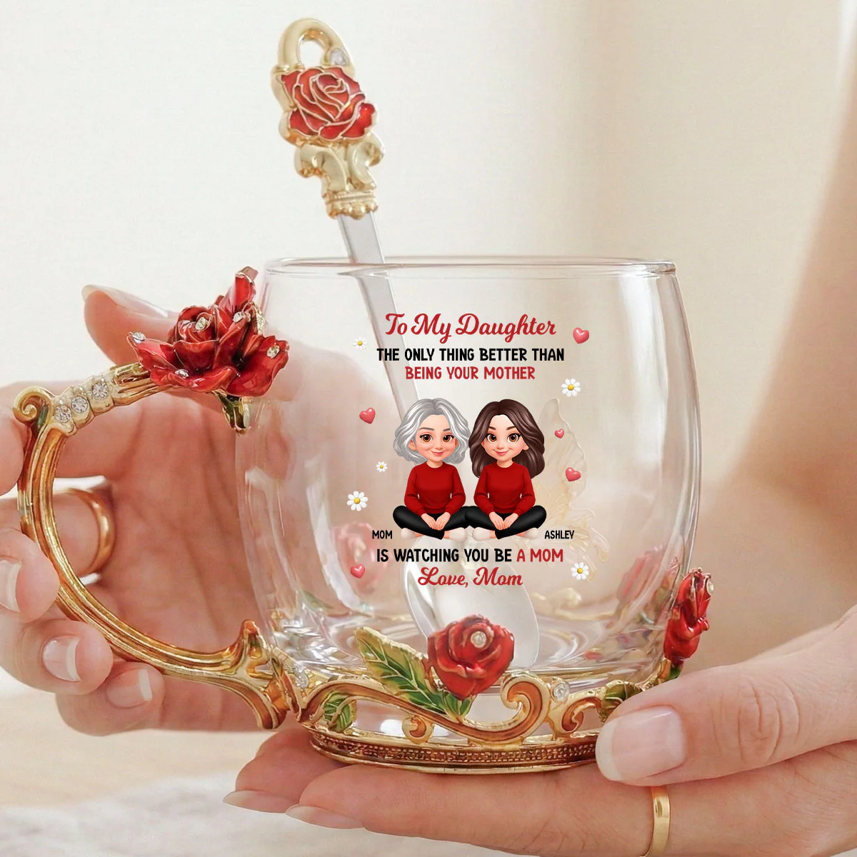The Only Thing Better Than Being Your Mom - Personalized Enamel Flower Tea Cup - Mother's Day Gift - Image 5